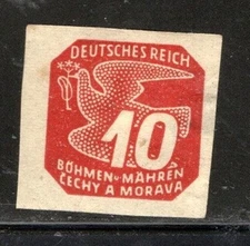 GERMANY BOHEMIA & MORAVIA STAMP WWII CECHY & MORAVIA STAMP IMPERF MH  LOT372BEA