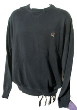 Tommy Hilfiger Mens Sweater Navy Blue Pullover Cotton Logo Size XL X-Large