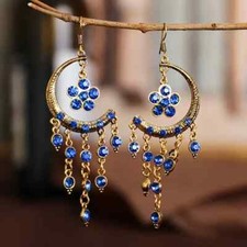 3" Gold-tone Earring Set Bohemian Retro Dangle Drop Hook New Free Ship 9177