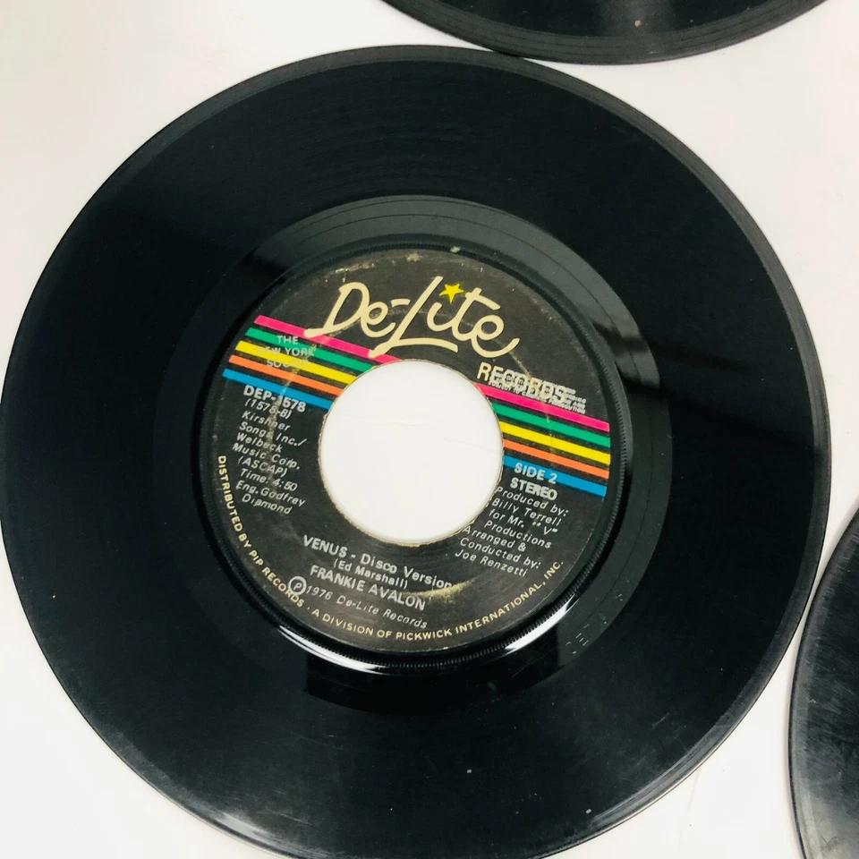 4 VTG 45 RPM 7" Vinyl Record Singles Frankie Avalon Valli Dean Martin Lena Horne - Image 2 of 4