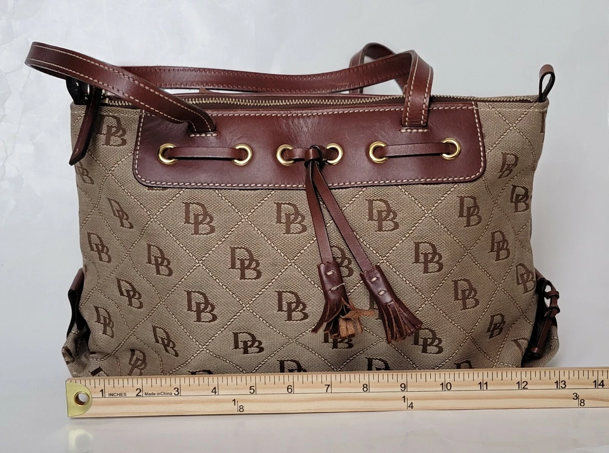 Dooney and Bourke Signature DB Logo Handbag/ Shoulder Bag Brown