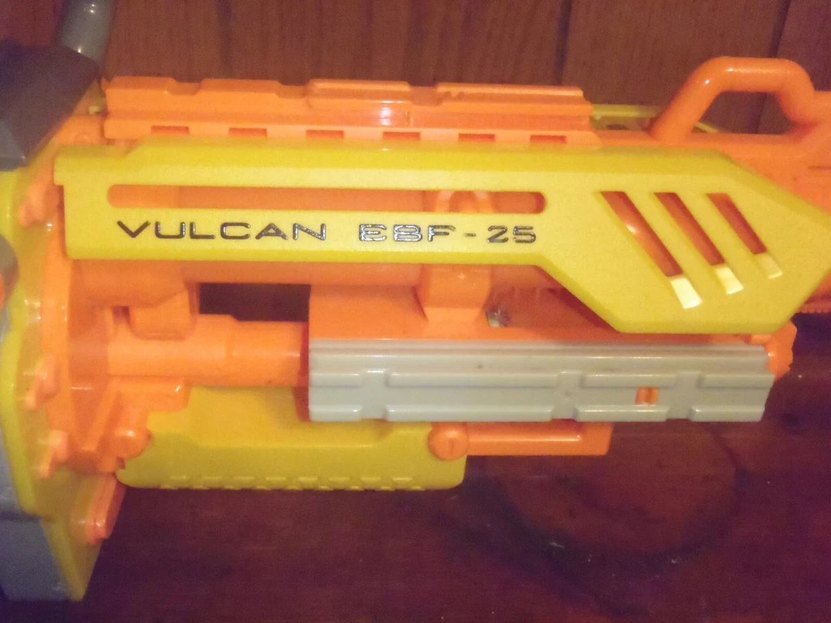 Nerf Vulcan EBF-25 Yellow And Orange Automatic Toy Dart Gun