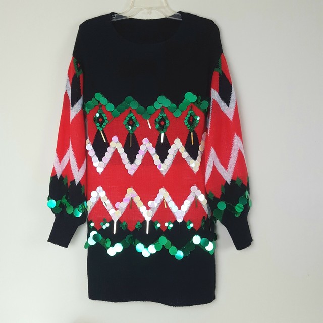 holiday time ugly christmas sweater dress