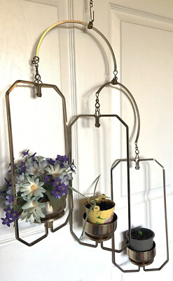 Vintage Brass Tone 3 Tiered Hanging Planter /Candle Holder Mascot  Industries HTF | eBay