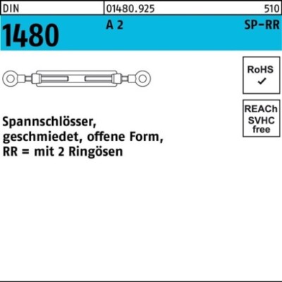 001480920050160000 Spannschlossmutter DIN 1480 offen m.2Ringösen SP-RR M 16 A 2