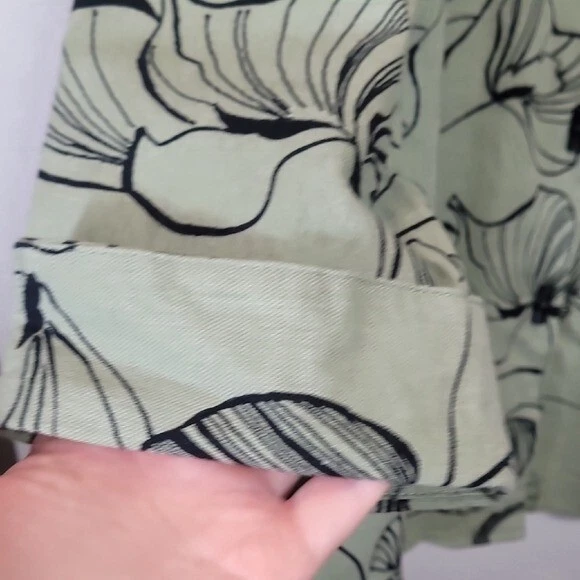 Vintage Coral Bay Women Linen Tropical Top Size XL Green Toggle Button Artsy - Image 4 of 4