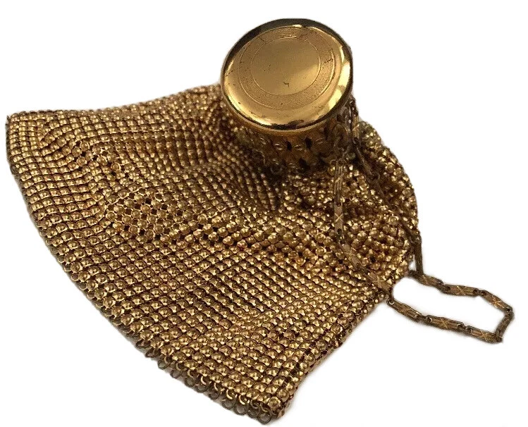 Whiting and Davis Original 1920s Gold Metal Mesh Gate Top ART DECO Bag Purse VTG - Image 3 of 4