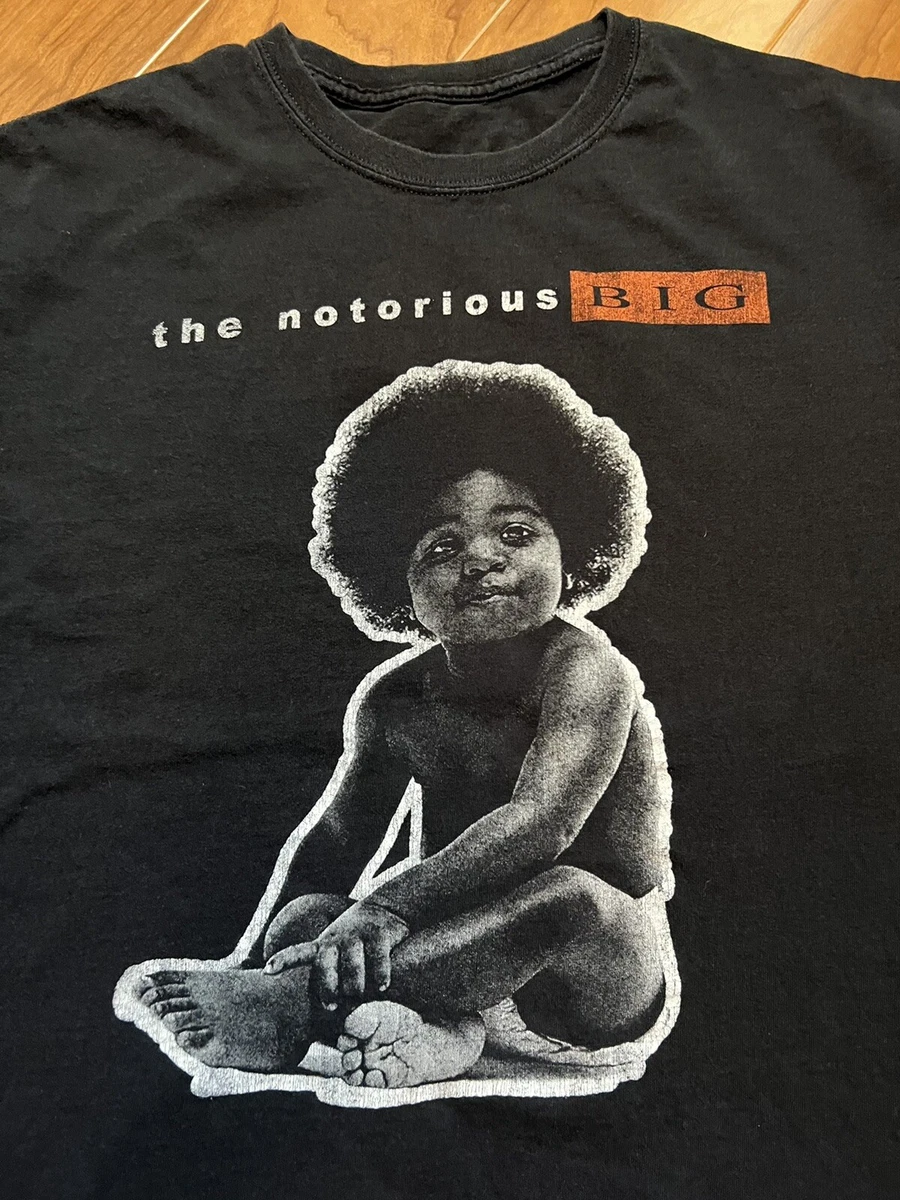 Notorious BIG Biggie Smalls BAD BOY Records Black Graphic RAP Tee T-shirt Sz L