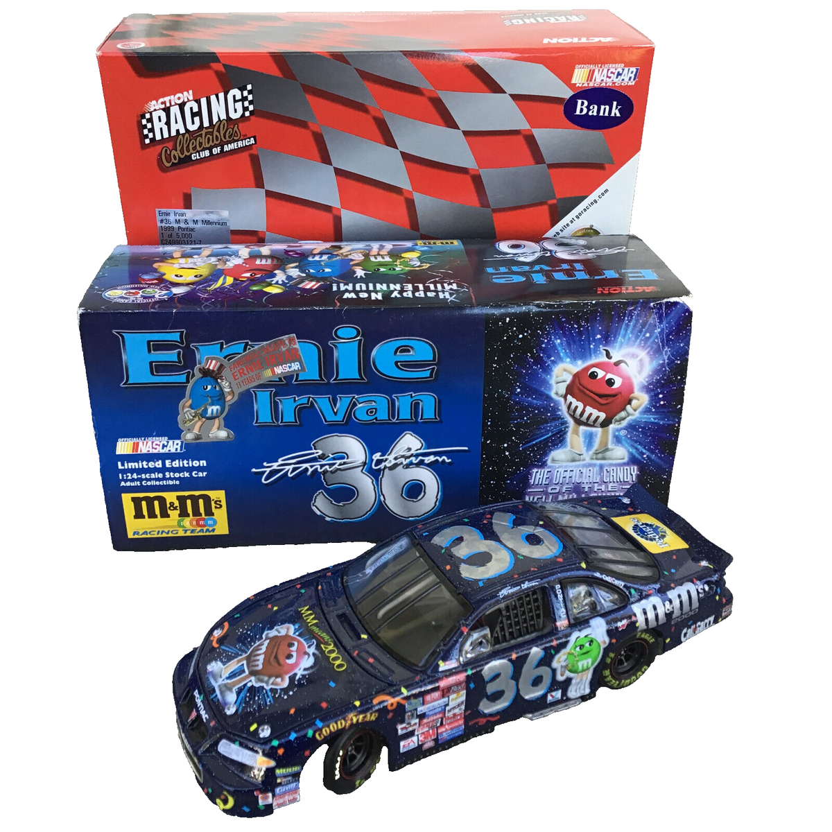 1 of 5000 NASCAR 1/24 #36 ERNIE IRVAN M & M's Millennium Bank 1999