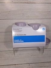 Soap Tray Lavender Bath Bundle Set Pump  Canister Room Essentials 3pc Set