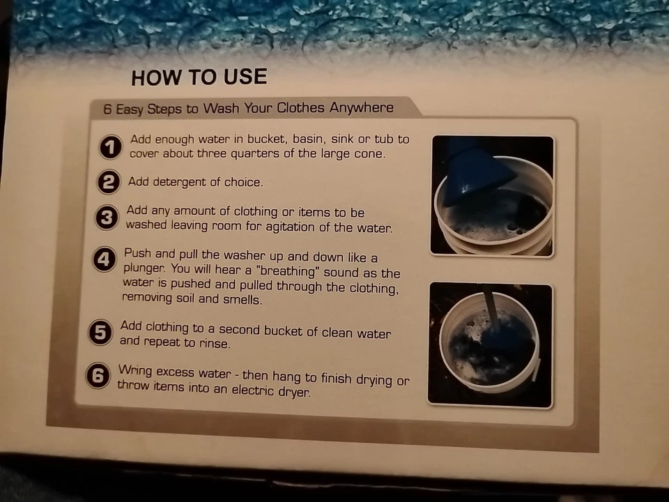 Ball Manual Clothes Washer Portable Agitator, Mobile w/ Bag,Plunger NIB - Image 4 of 4