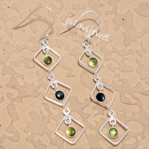 Boucle D'oreille Base Chandelier En Argent Sterling 925 - Triangle 27x14 Mm, Antique, Pour Création Bijoux