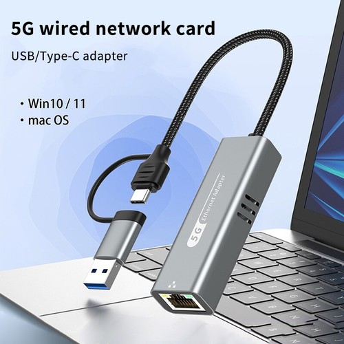 5Gbps USB To Ethernet Adapter For Laptop Computer RTL8157 Chipset 5000Mbps - Photo 8/12
