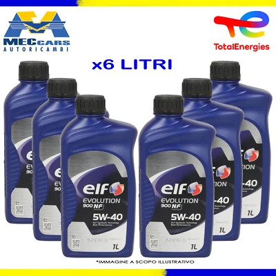 6 Litres ELF Evolution 900 Nf 5W40 Huile Moteur Acea A3/B4 Renault Dacia Nissan - Photo 1/3