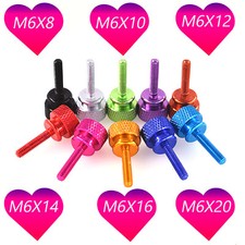 Aluminium Knurled Thumb Screw Metric M6 Hand Grip Knob Bolts Coloured Din 464