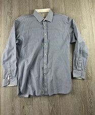 Ted Baker Endurance Button Down Shirt Mens 16 - 34/35 Blue Long Sleeve Cotton