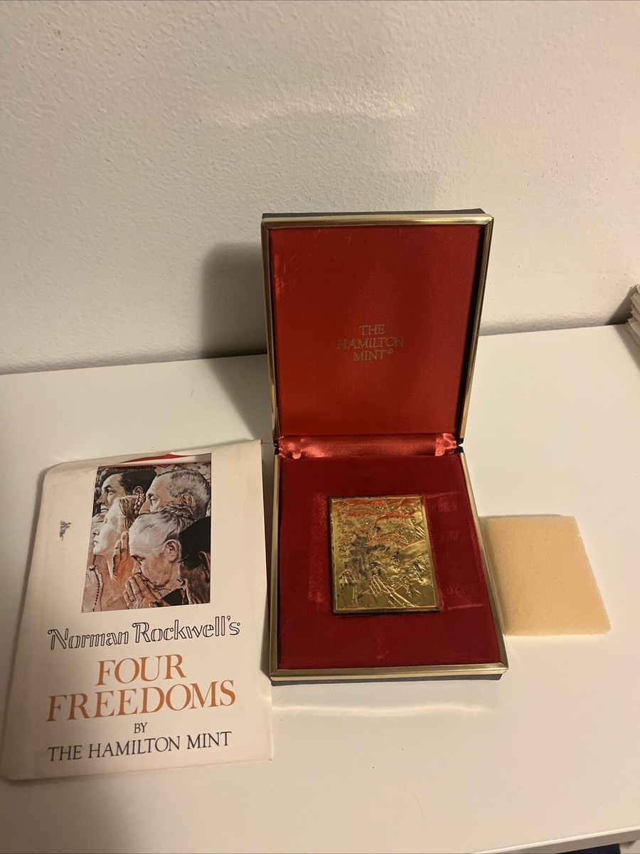 1974 Hamilton Mint, Norman Rockwell Freedom Of Worship .999 Fine