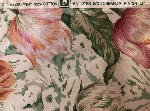 VTG AMBIANCE Classic Interiors Collection Floral Print Cotton/Scotchgard Fabric - Picture 4 of 5