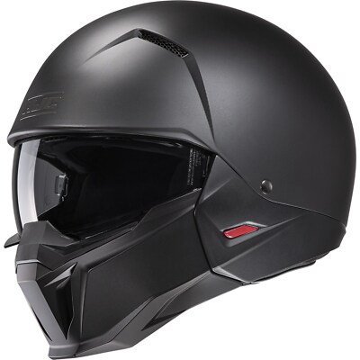 HJC i20 Solid XS Motorrad Helm Jethelm mit Sonnenblende schwarz matt