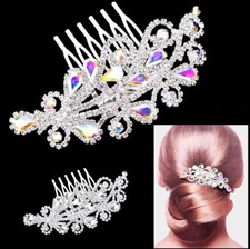 Crystal Rhinestone Hair Comb Stick Headband Wedding Bridal Prom Teardrop Leaf
