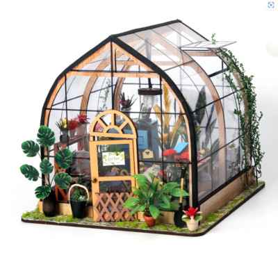 DIY Kit Miniatur Holzpuzzle Garten Gewächshaus Pflanzen GARDEN KIT 3D