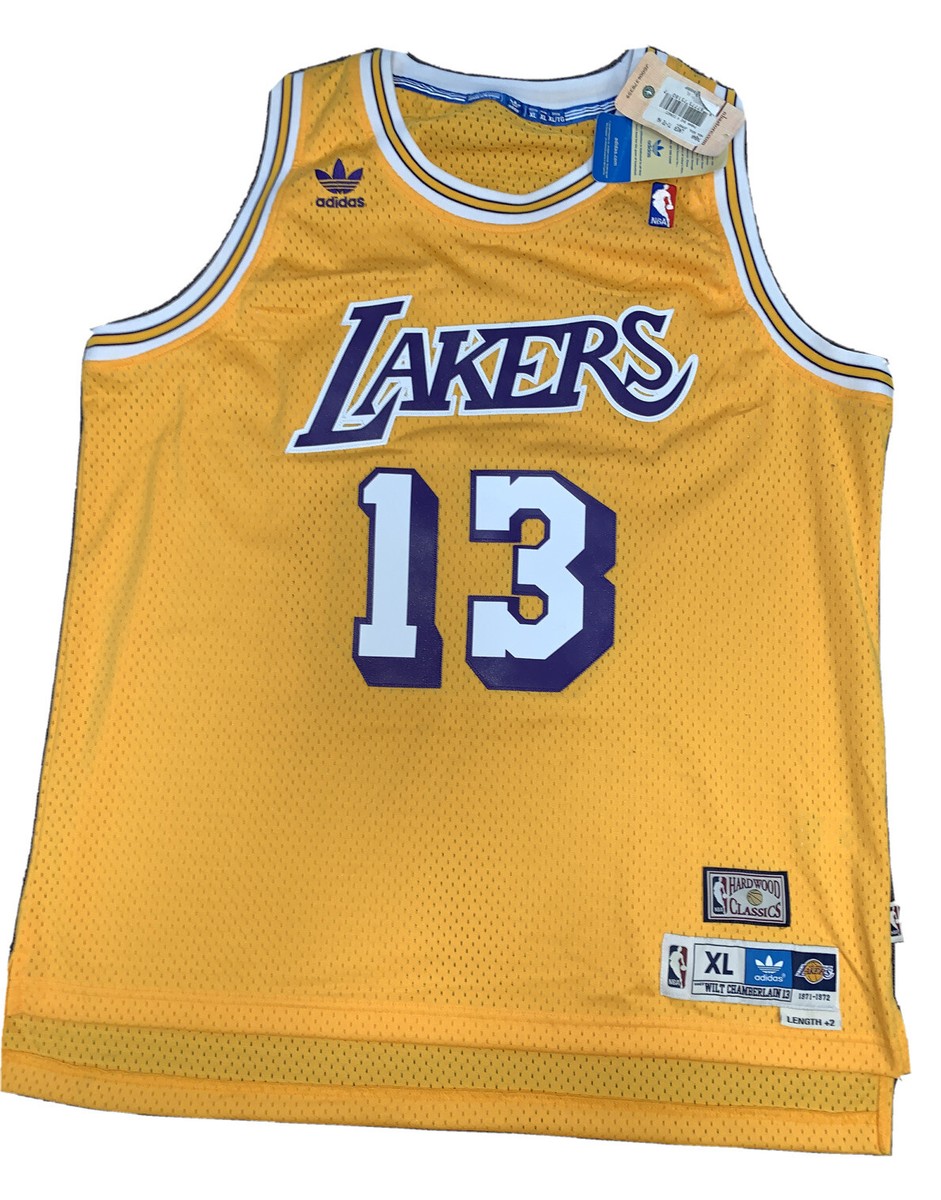 New Wilt Chamberlain XL Los Angeles Lakers Adidas Swingman Yellow