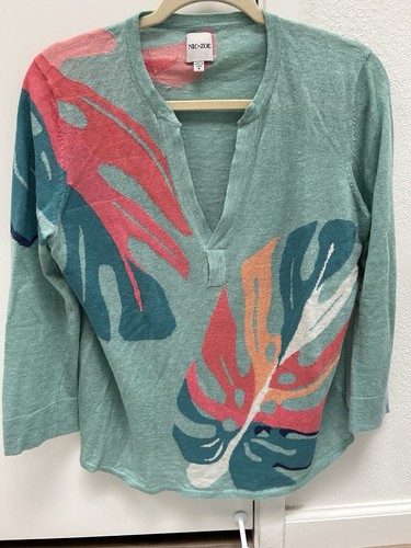 NIK+ZOE LINEN BLEND SWEATER - S/M - EUC!!!