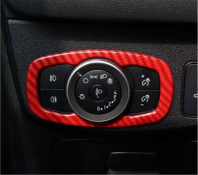 Frame Trim Red Carbon Fiber Headlight Switch Control For Ford Focus ST RS 19-20