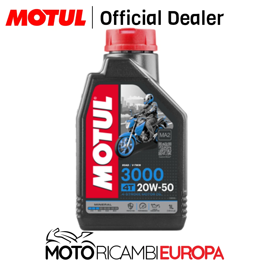 1 liter motorcycle engine oil MOTUL 3000 20W50 mineral API SL SG SH SJ MA2