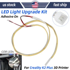 For Creality K2 Plus 3D Printer White LED Light Upgrade Kit with Plug Adhesive