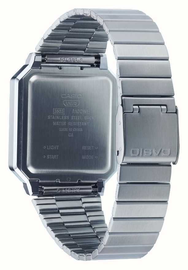 CASIO　A100WE-7B　カシオ 海外モデル　NEWカラー Casio A100WE-7B Vintage Monochromatic Stainless Steel Watch