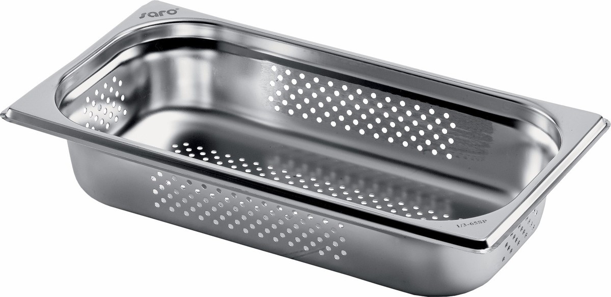 Produktbild von Saro BASIC Line Gastronormbehälter 1/3 GN – Perforiert, Tiefe 100 Mm, Edelstahl