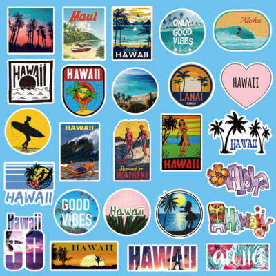 150 Pcs Summer Beach Stickers - Hawaii Graffiti Vinyl Decals For Water Bottles & Laptops