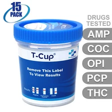 Mintegrity [15pk] 5-Panel T-Cup Urine Drug Test #MI-TDOA-154