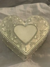 Things Remembered Silver Heart Shaped Box With Swarovski Crystals