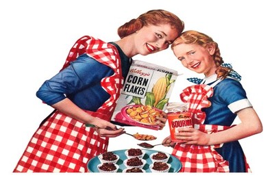 1950s Kellogg's Corn Flakes Baking Ad Illustration 36x24''     