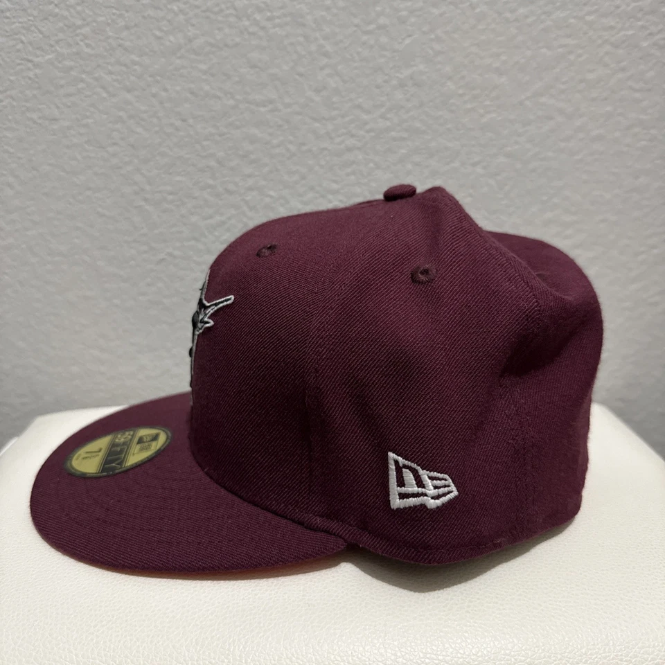 New Era MLB Florida Marlins бордовый хайлайтер розовый УФ резинке шляпа крышка размер 7 5/8 - Изображение 3 из 4