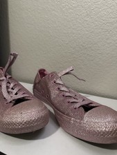 Converse Chuck Taylor All Star Pink Glitter Skater Low Top W 10 M 8 See Desc