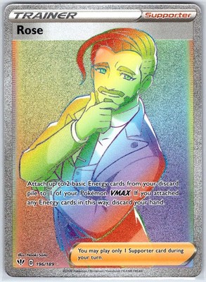 Rose 196/189 Rainbow Rare Darkness Ablaze Pokemon Holo Near Mint
