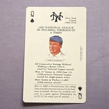 CHRISTY MATHEWSON 1991 BASEBALL LEGENDS PLAYING CARDS QUEEN OF SPADES GIANTS
