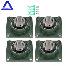 4 Pack UCF208-24 1-1/2" Bore 4 Bolts Solid Base Pillow Block Flange Bearing