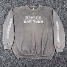 Vintage Harley Davidson Chrome Sleevecenter Print Crewneck Sweatshirt 2xl Grey Vintage Harley Davidson Chrome Sleevecenter Print Crewneck Sweatshirt 2xl Grey
