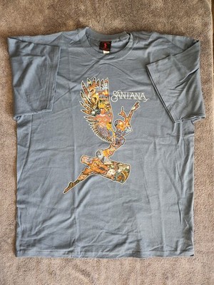 SANTANA CONCERT STYLE T SHIRT- ANGEL IMAGE WITH INDIGENOUS ARTWORK INSIDE...