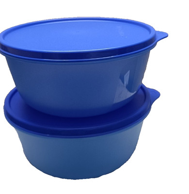 Tupperware SS Bowl 1.5 Ltr Blue Nesting Container Set Spill proof Christmas Gift