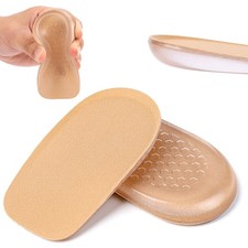 1/2 Inch Heel Lifts, Gel Heel Raisers for Leg Length Discrepancies Brown Foot...