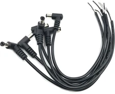 6Pcs 5.5mm x 2.5mm 90 Degree Right Angle DC Power Male Plug Jack to White 