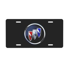 Buick 12 X 6 Inch Car Black Front License Plate Cover Exterior Accessories