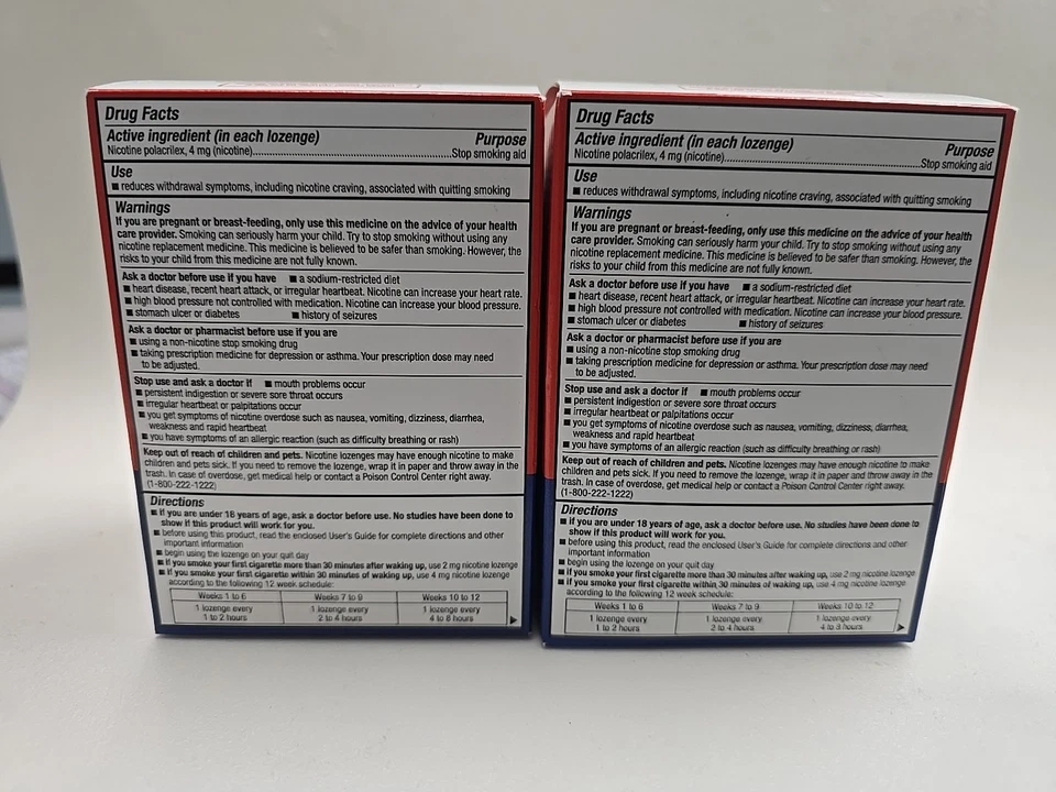 Pastilla de nicotina 4mg sabor canela caja de 108ct. (Lote de 2 cajas) Foto 4 de 4