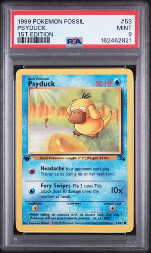 1999 POKEMON FOSSIL 1ST EDITION #53 PSYDUCK PSA 9