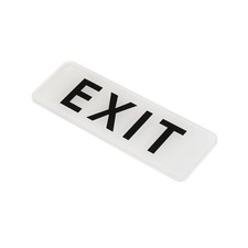 EXIT sign, acrylic 6"x2" car sticker door sticker, white